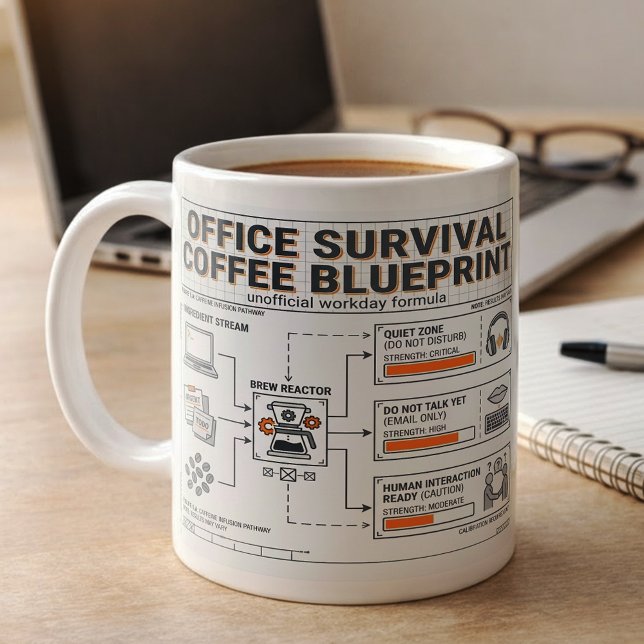 Taza De Café Fun Caffeine Infusion Blueprint for Office Workers (Subido por el creador)