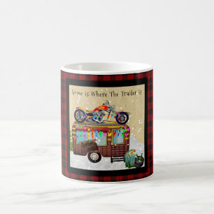 Taza De Café Fun Camper Trailer Trash Cita Búfalo Placa