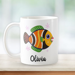 Taza De Café Fun colorido pescado tropical personalizado