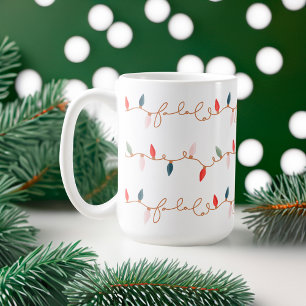 Taza De Café Fun Colorous Fa La Navidades String Light