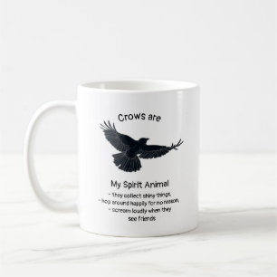 Taza De Café Fun Crows Bird Spirit Animal Humor Cita Totem Mu