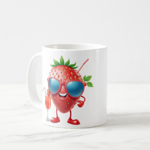 Taza De Café Fun de fresa vacaciones alegre bebida tropical