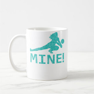 Taza De Café Fun Distressed Mine Volleyball Player