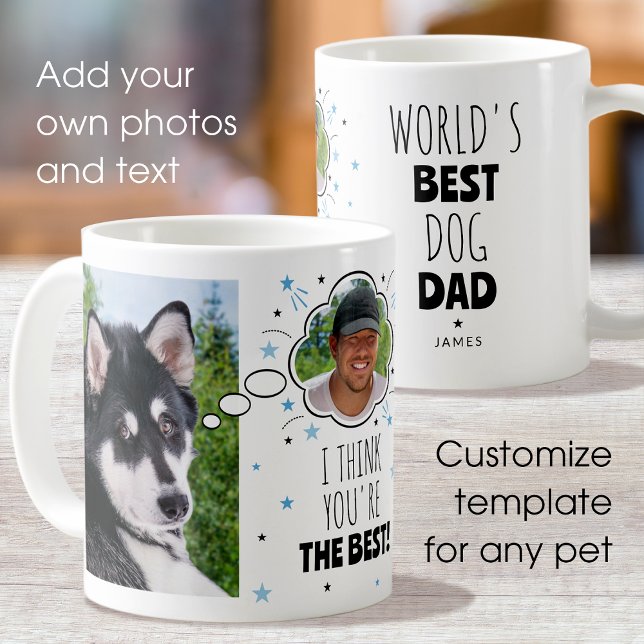 Taza De Café Fun Dog Dad Pensó En La Personalizado De Burbujas (Subido por el creador)