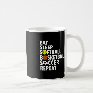 Taza De Café Fun Eat Sleep Softball Baloncesto Hombres Hombres 