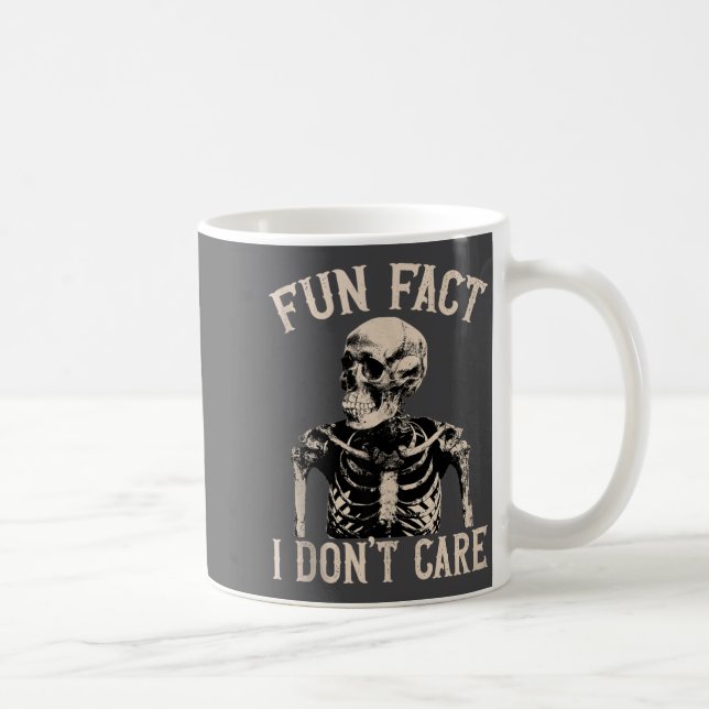 Taza De Café Fun Fact I Don’t Care Skull Funny Sarcastic Quote  (Derecha)