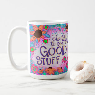 Taza De Café Fun Floral Ver La Buena Inespiritividad De Las Cos