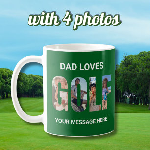 Taza De Café Fun Golf Personalizado 4 Fotos Nombre del mensaje
