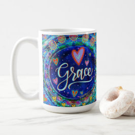 Taza De Café Fun Grace Whimsical Girly Blue Inspirador