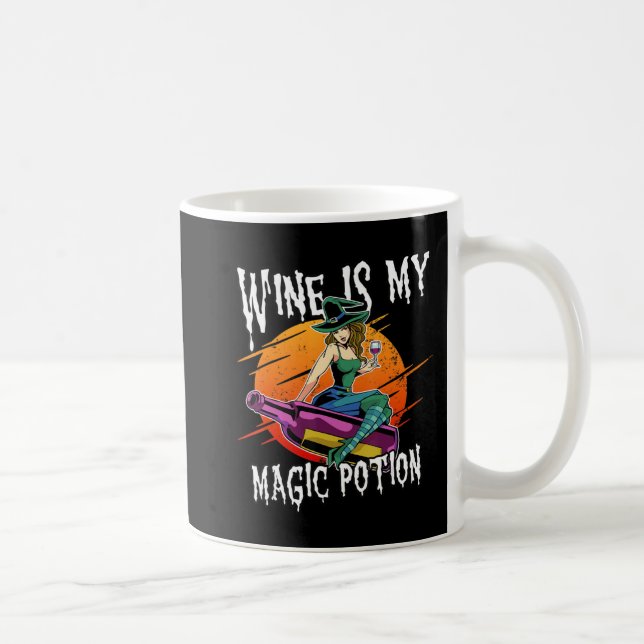 Taza De Café Fun Halloween Bebe Witch Magic Wine Drinker (Derecha)