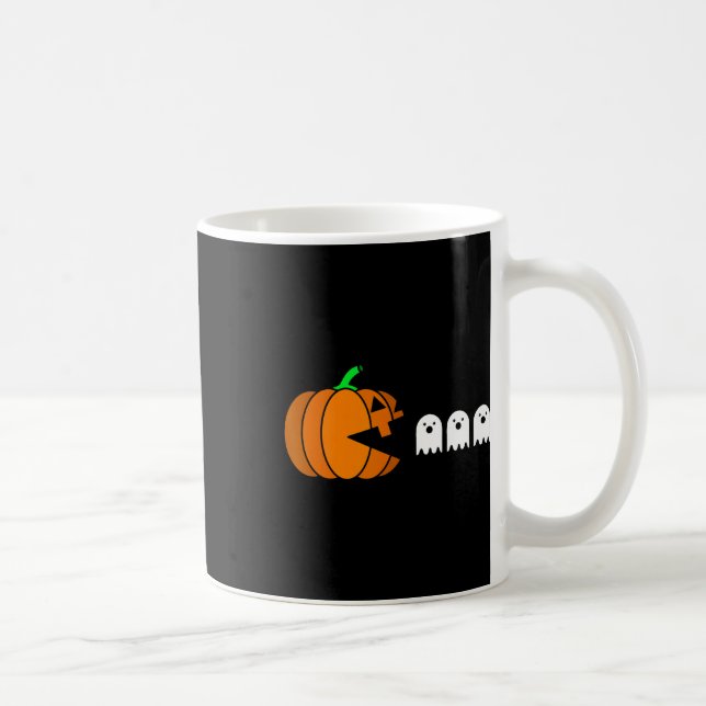 Taza De Café Fun Halloween Calabaza comiendo fantasma (Derecha)