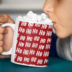 Taza De Café Fun Ho Ho Ho Textos Navidades del patrón de vacaci