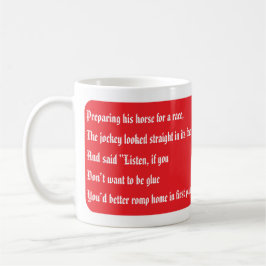 Taza De Café Fun Horse Race Limerick en una carrera