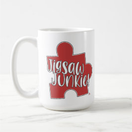 Taza De Café Fun Jigsaw Junkie Puzzle Hobby Logo Design