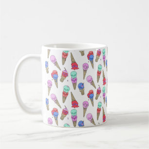 Taza De Café Fun Melty Summer Gótico Skull Ice Cream blanco pas