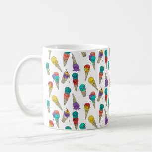 Taza De Café Fun Melty Summer Gótico Skull Ice Cream joyas blan