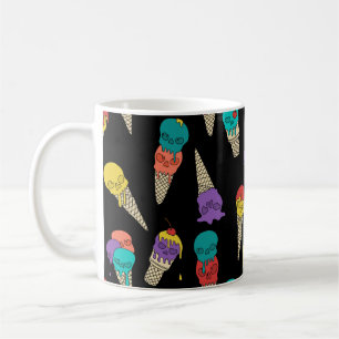 Taza De Café Fun Melty Summer Gótico Skull Ice Cream joyas negr