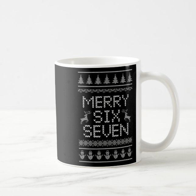 Taza De Café Fun Merry Six Seven 6 7 Meme Design Christmas Humo (Derecha)