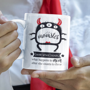 Taza De Café Fun momster irónico de la vida de mamá humorística