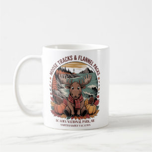 Taza De Café Fun Moose Flannel Personalizado Fall Acadia Maine