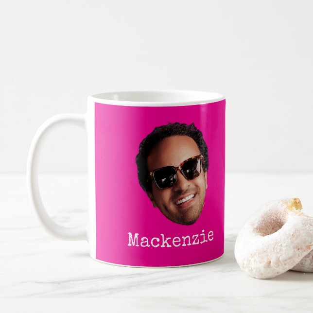 Taza De Café Fun Personalized Face Photo (Con donut)