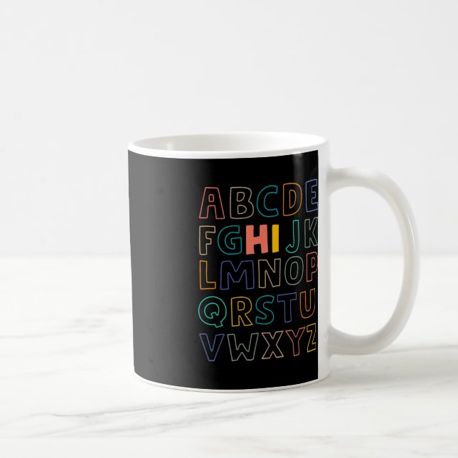 Taza De Café Fun Pre K Kindergarten Hi Alphabet De Vuelta A La  (Derecha)