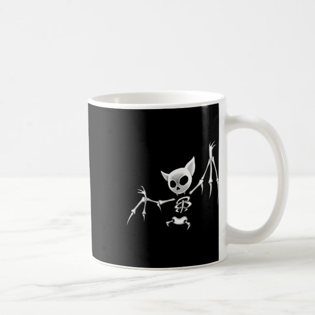 Taza De Café Fun Scary Dark Flying Skeleton T Halloween Clothin (Derecha)