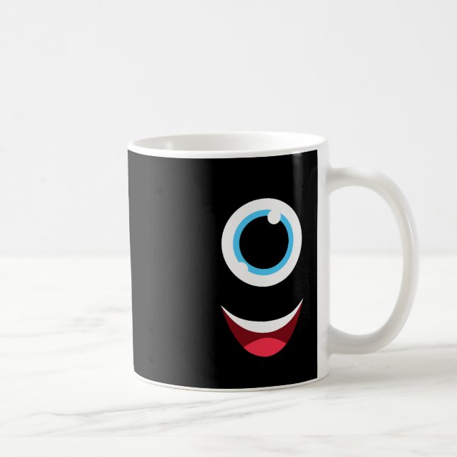 Taza De Café Fun Scary Monster Eyeball Face Easy Halloween (Derecha)