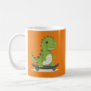 Taza De Café Fun Skateboarding Dinosaur