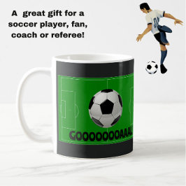 Taza De Café ¡Fun Soccer Ball y Pitch GOL! (Fútbol) Deportes
