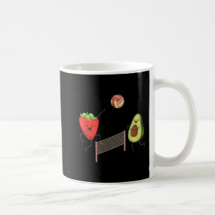 Taza De Café Fun Strawberry Aguacate Jugando Voleibol Regalo Te