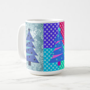 Taza De Café Fun Vintage Style Christmas Tree Art Mug