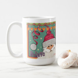 Taza De Café Fun Whimsical Santa Girly Pink Belige