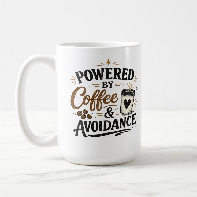Taza de café 'Funciona con café y evasión' (Izquierda)