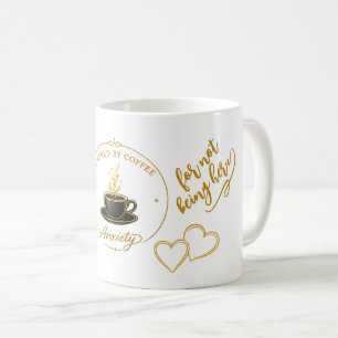 Taza De Café Funcionando con Café y Ansiedad Taza Divertido S