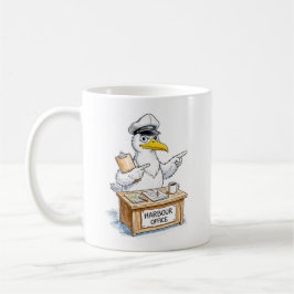 Taza De Café Funcionario del puerto de aves de cómic