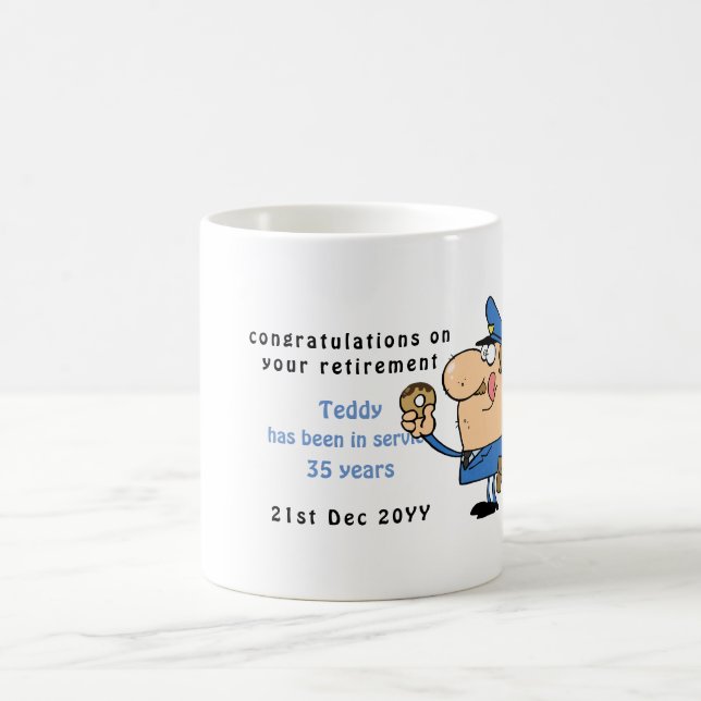 Taza De Café Funcionarios de policía jubilados personalizados (Centro)