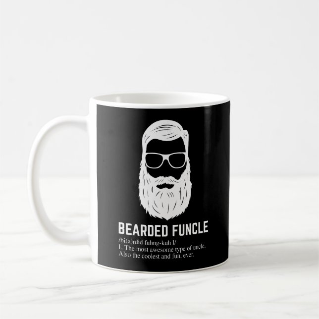 Taza De Café Funcle con barba Funcle Funny Uncle Definition (Izquierda)