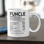 Taza De Café Funcle Nutritions Facts, Funny uncle<br><div class="desc">Lindo y divertido diseño para regalar al tio,  el diseño cuenta con valores nutricionales de Broma ideal para regalar a el tio. Este diseño de taza divertida se puede regalar en cumpleaños,  aniversarios,  navidad,  dia del padre o en cualquier ocasion. No lo piene y adquiera la suya ahora.</div>
