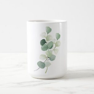 Taza De Café Funda de edredón de hojas de eucalipto verde paste