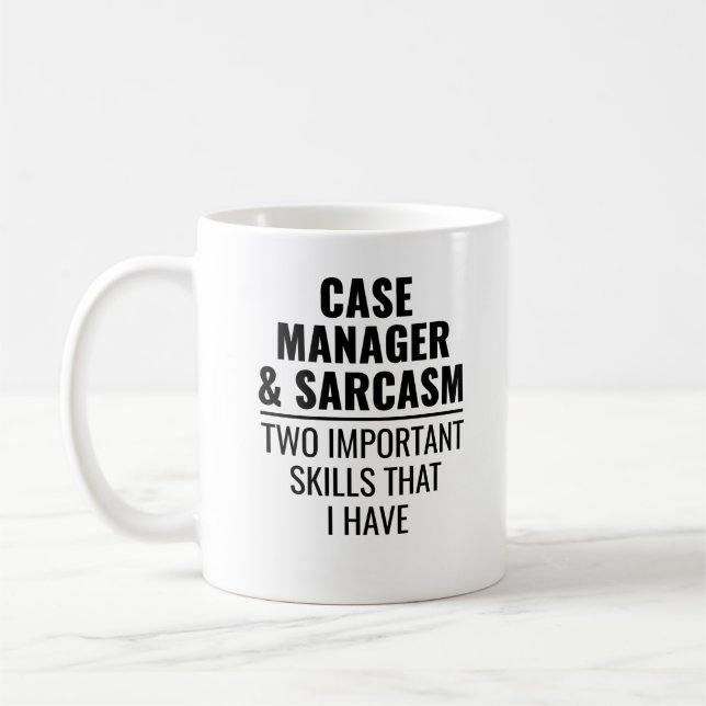 Taza De Café Funda Manager Y Sarcasmo Dos Habilidades Important (Izquierda)