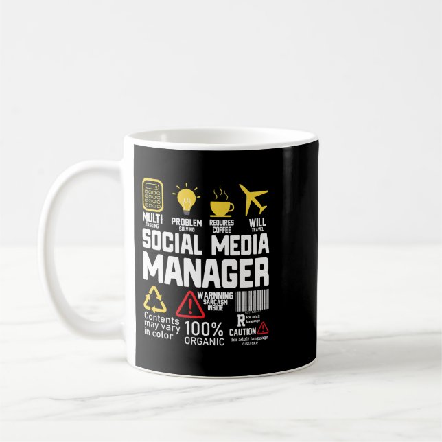 Taza De Café Fundadosamente Social Media Manager Marketing (Izquierda)