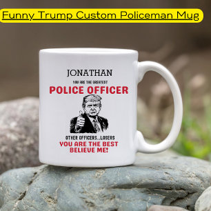 Taza De Café Fundadoso oficial de policía más grande de Trump p