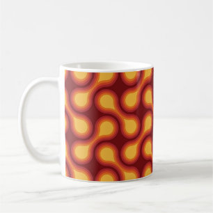 Taza De Café Funky Círculo gráfico de metal de los años 1970 Ba