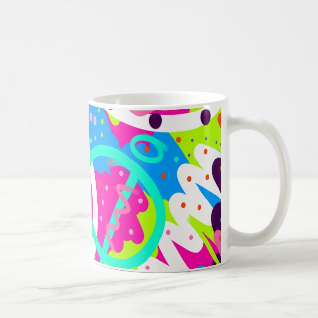 Taza De Café Funky Colorful Pop Art (Derecha)