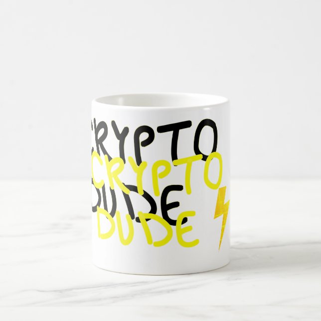 Taza De Café Funky Crypto Dude Energy Power Rótulo (Centro)