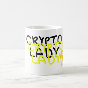 Taza De Café Funky Crypto Lady Energy Power Rótulo