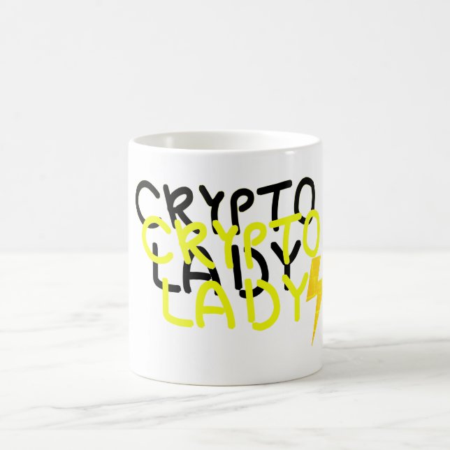 Taza De Café Funky Crypto Lady Energy Power Rótulo (Centro)