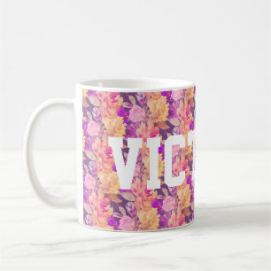 Taza De Café Funky Floral Custom Name