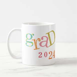 Taza De Café Funky GRAD cap graduación clase año nombre persona